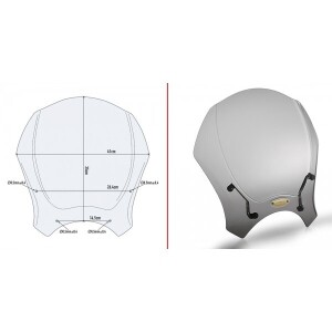 [지비] GIVI 범용 윈드 스크린 (거치대 별도) 스모크 - 140S