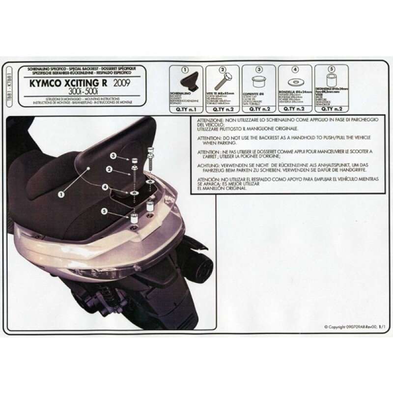 군토,[지비] GIVI 킴코 익사이팅 R300i, R500i (09-14) 텐덤 등받이 - TB81