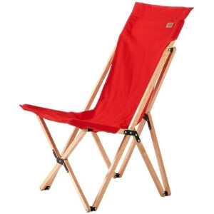 [마운트리버] 릴렉스 우드 캔버스 체어 - 레드