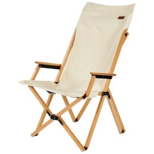 [마운트리버] 릴렉스 우드 캔버스 체어 팔걸이형 - 아이보리