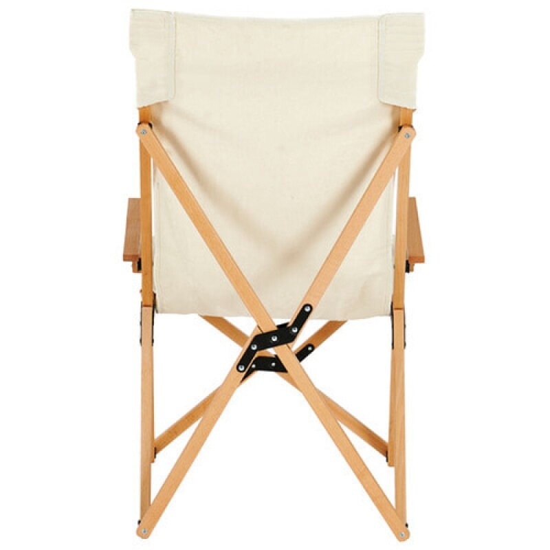 군토,[마운트리버] 릴렉스 우드 캔버스 체어 팔걸이형 - 아이보리