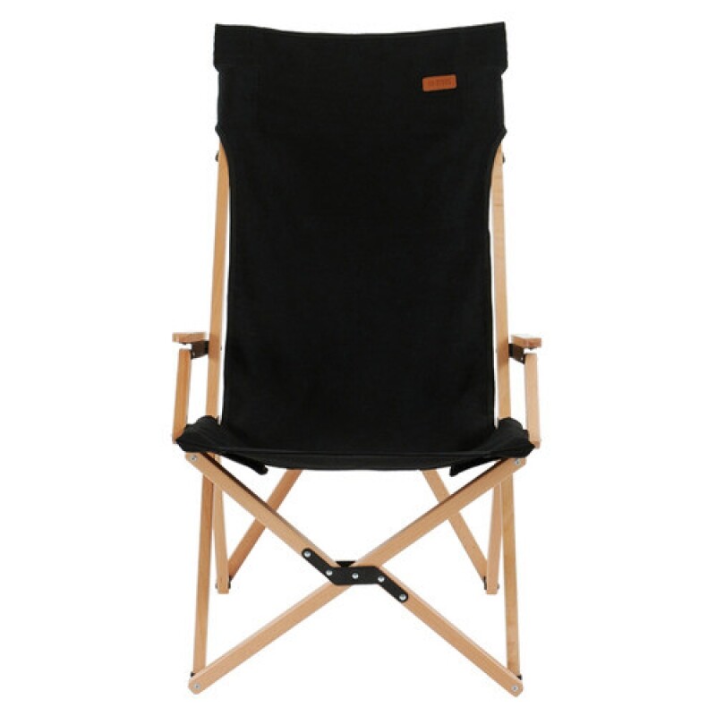 군토,[마운트리버] 릴렉스 우드 캔버스 체어 팔걸이형 - 블랙