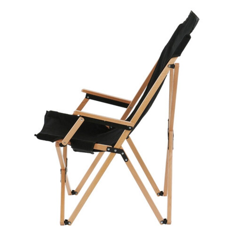 군토,[마운트리버] 릴렉스 우드 캔버스 체어 팔걸이형 - 블랙